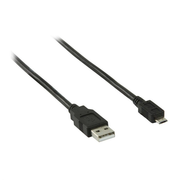 Inline USB A naar B USB 2.0 kabel - 0.5 meter zwart