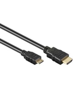 Inline HDMI A naar HDMI C kabel - 5 meter zwart
