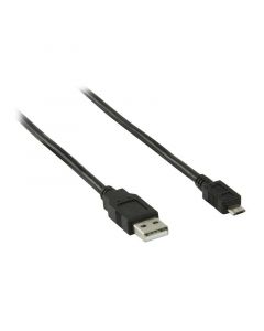 Inline USB A naar Micro USB B USB 2.0 kabel - 0.5 meter zwart